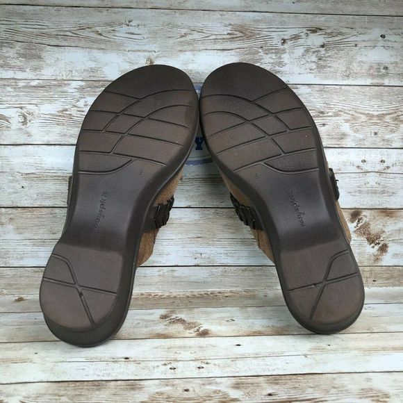 EASY SPIRIT PIERSON WOMEN'S SIZE 6 M BROWN LEATHER MULES CLOGS - Picture 7 of 10